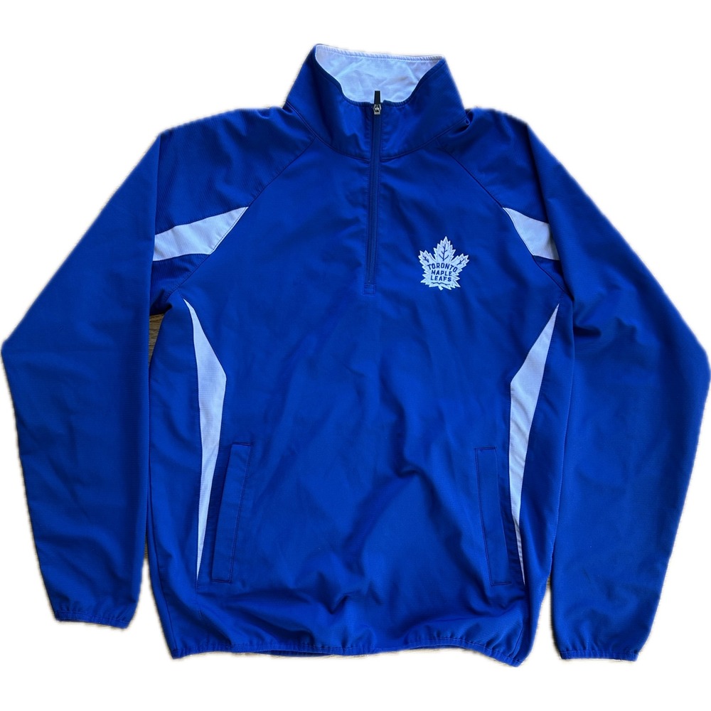 G-III Sports Toronto Maple Leafs Mens Medium Blue Quarter Zip Pullover Jacket